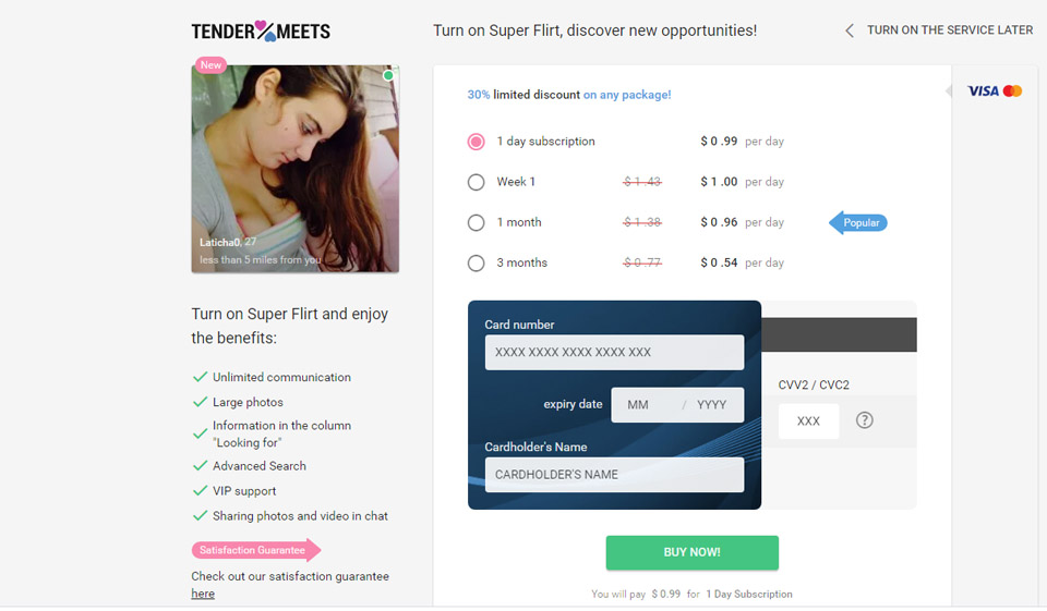 Caratteristiche speciali di TenderMeets