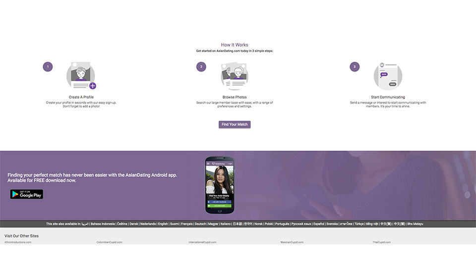 Come cercare membri sul sito Web AsianDating?