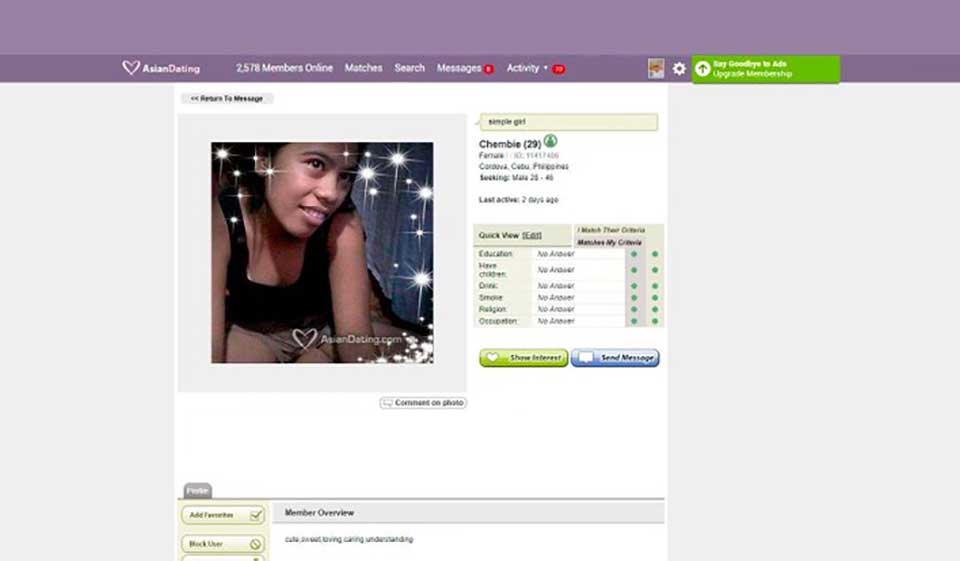 Verdetto finale sulla revisione del sito web di AsianDating