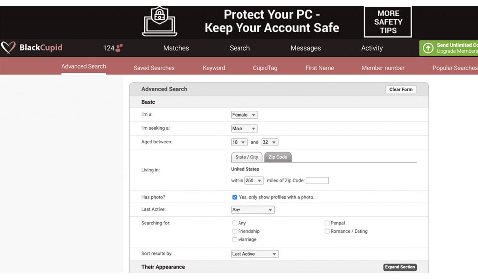 Vediamo come funziona BlackCupid in pratica