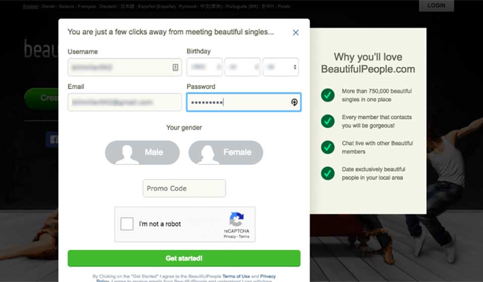 Quali tipi di abbonamento sono disponibili su BeautifulPeople?