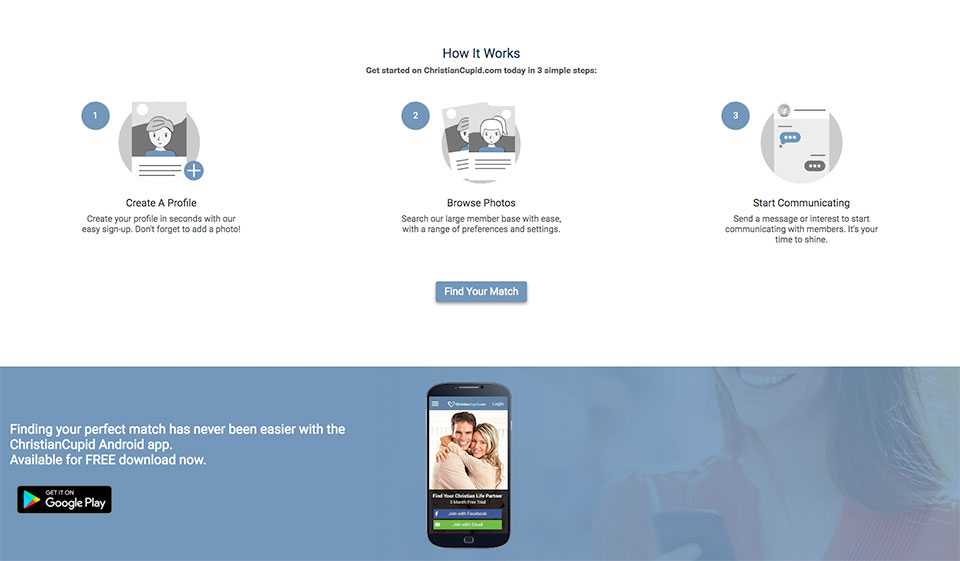 Esperienza di incontri fluida e piacevole su ChristianCupid