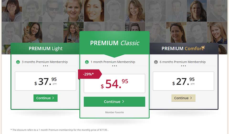 Opzioni di abbonamento gratuito e Premium