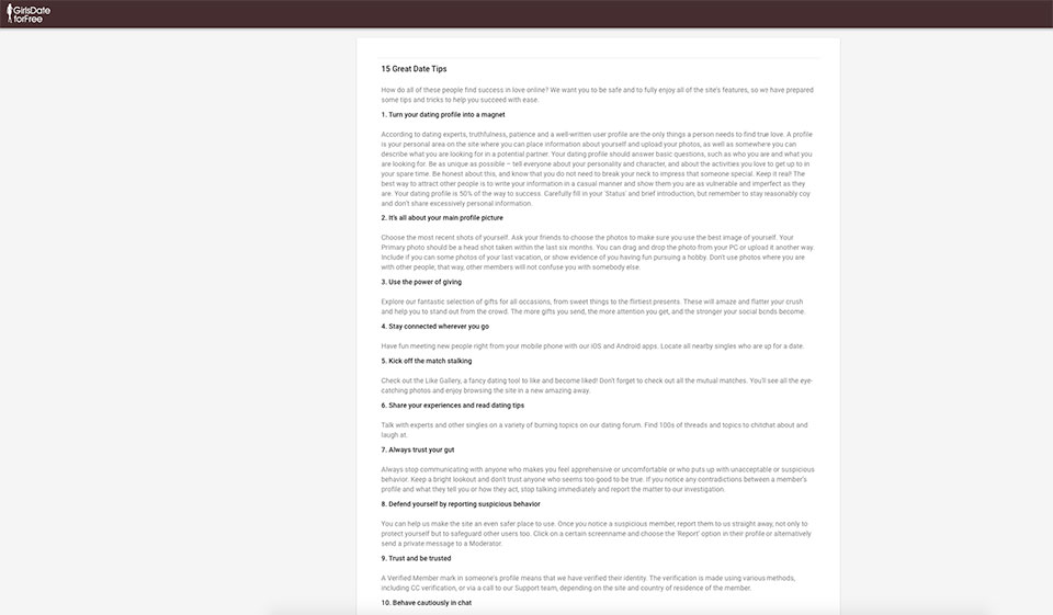 GirlsDateForFree: una revisione dettagliata di tutte le peculiarità della piattaforma di incontri