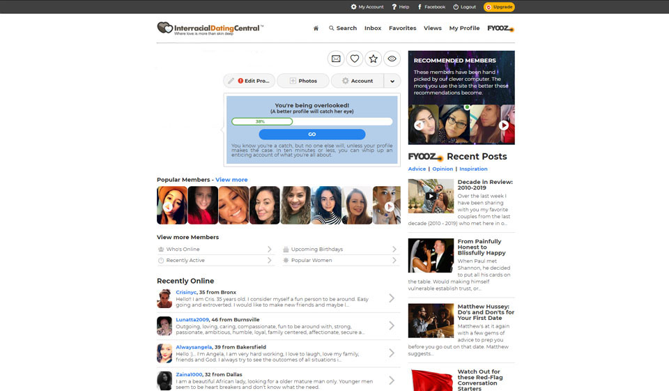Quali sono le caratteristiche principali di Interracial Dating Central