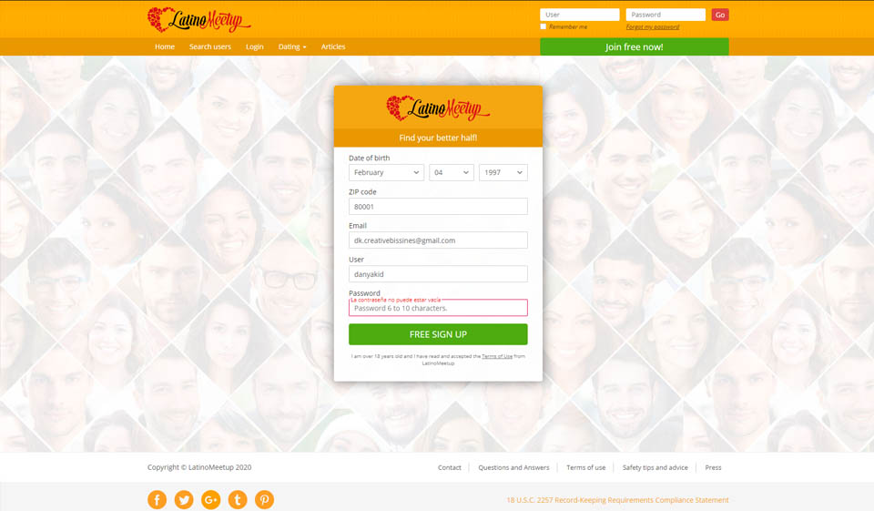 Recensione di LatinoMeetup - Capire se è legittimo o truffa