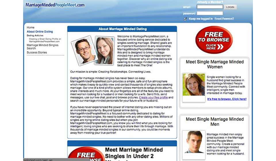 MarriageMindedPeopleMeet: una recensione della nuova e rivoluzionaria piattaforma di incontri