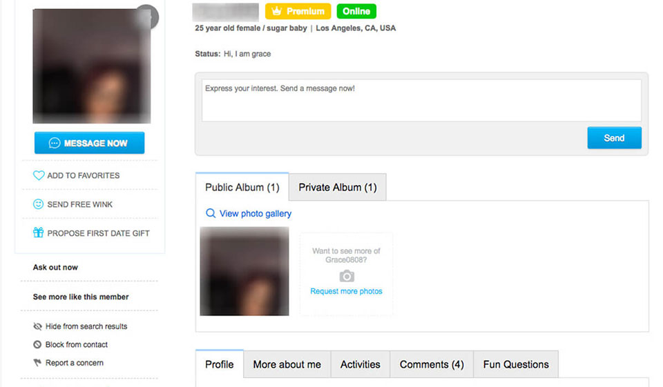 Registrazione e navigazione intuitive del sito web SugarDaddyMeet