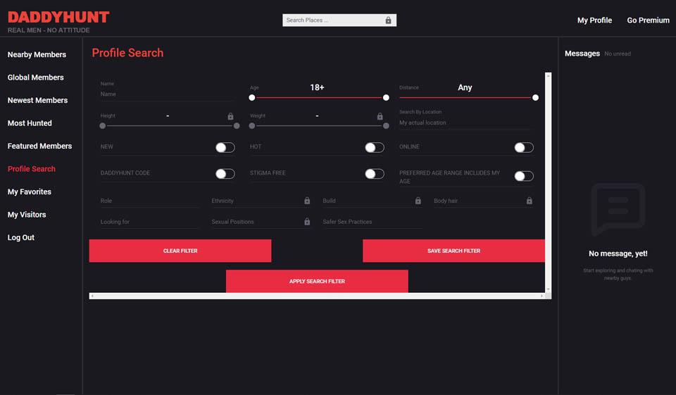 Processo di registrazione e profilo utente