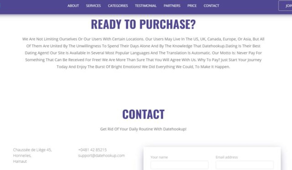 Caratteristiche dell'app mobile DateHookUp