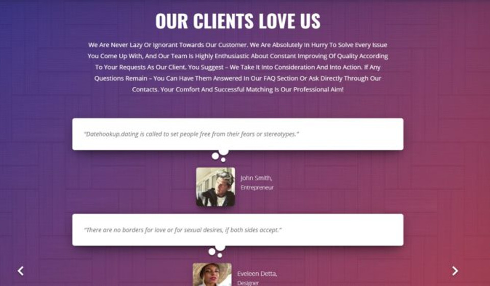 Processo di registrazione e qualità del profilo di DateHookUp