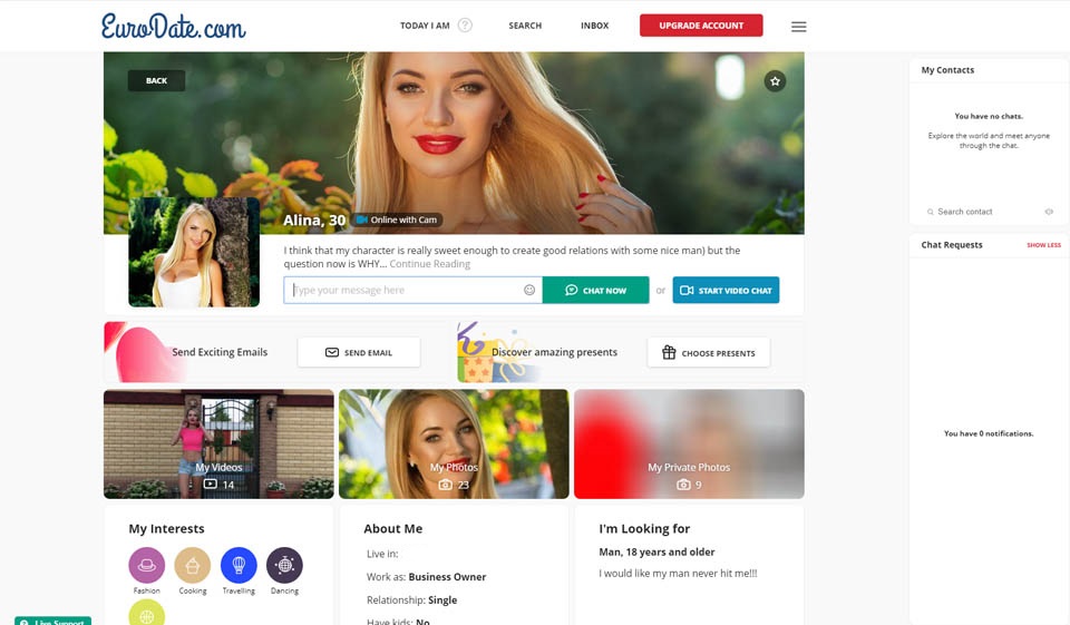 Caratteristiche principali di Eurodate?