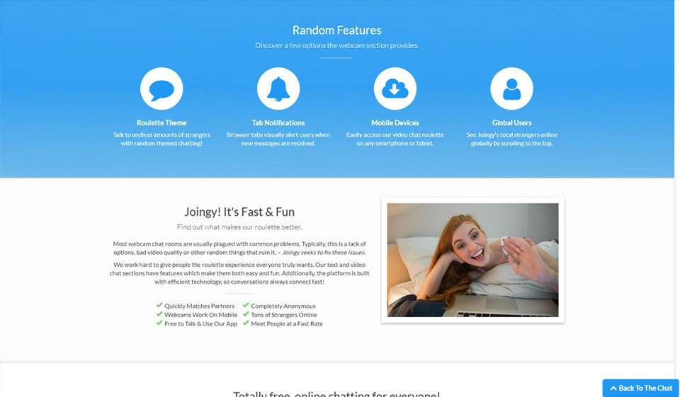 Abbinamento e chat su Joingy