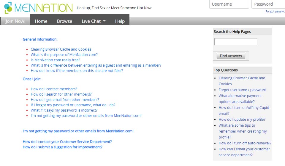 Caratteristiche cruciali del sito MenNation