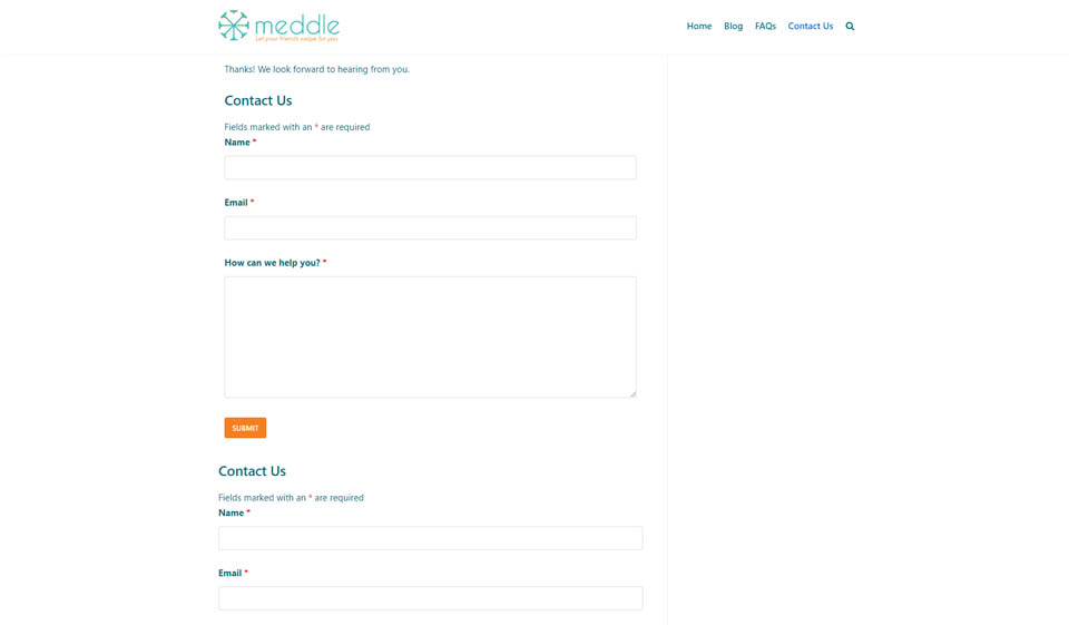 Che aspetto ha l'app mobile Meddle?