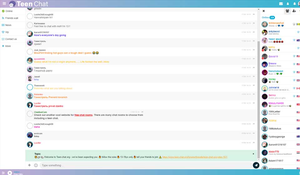 Facilità d'uso di TeenChat