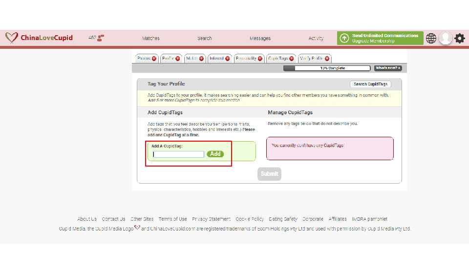 Processo di registrazione e profilo utente