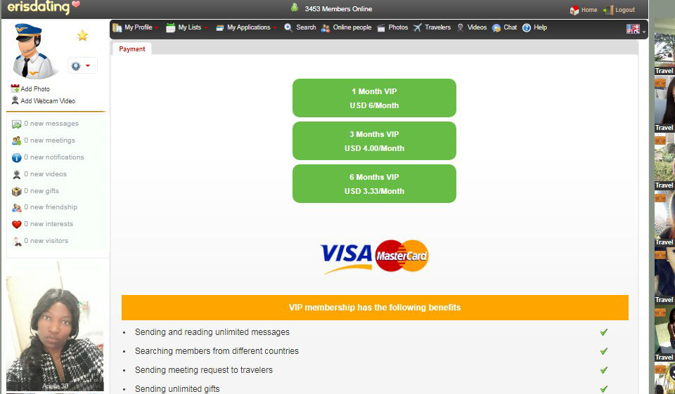 Opzioni di abbonamento su Eris