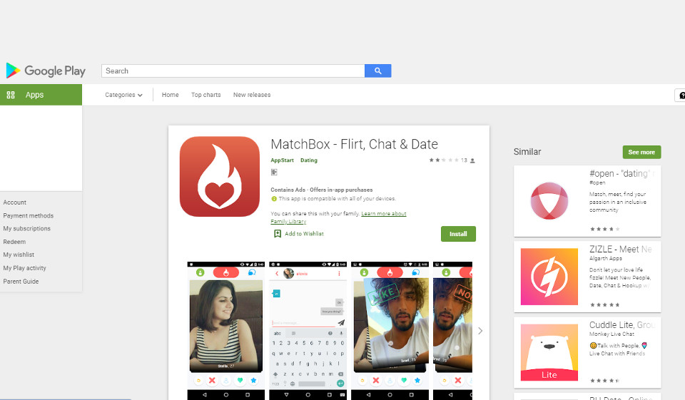 Applicazione mobile MatchBox