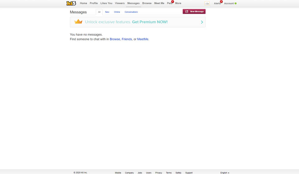 Ricerca di altri profili Hi5 e avvio del contatto