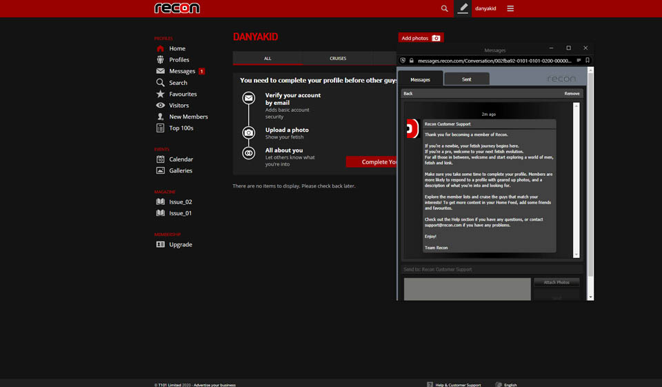 Esperienza di registrazione alla ricognizione e creazione del profilo utente